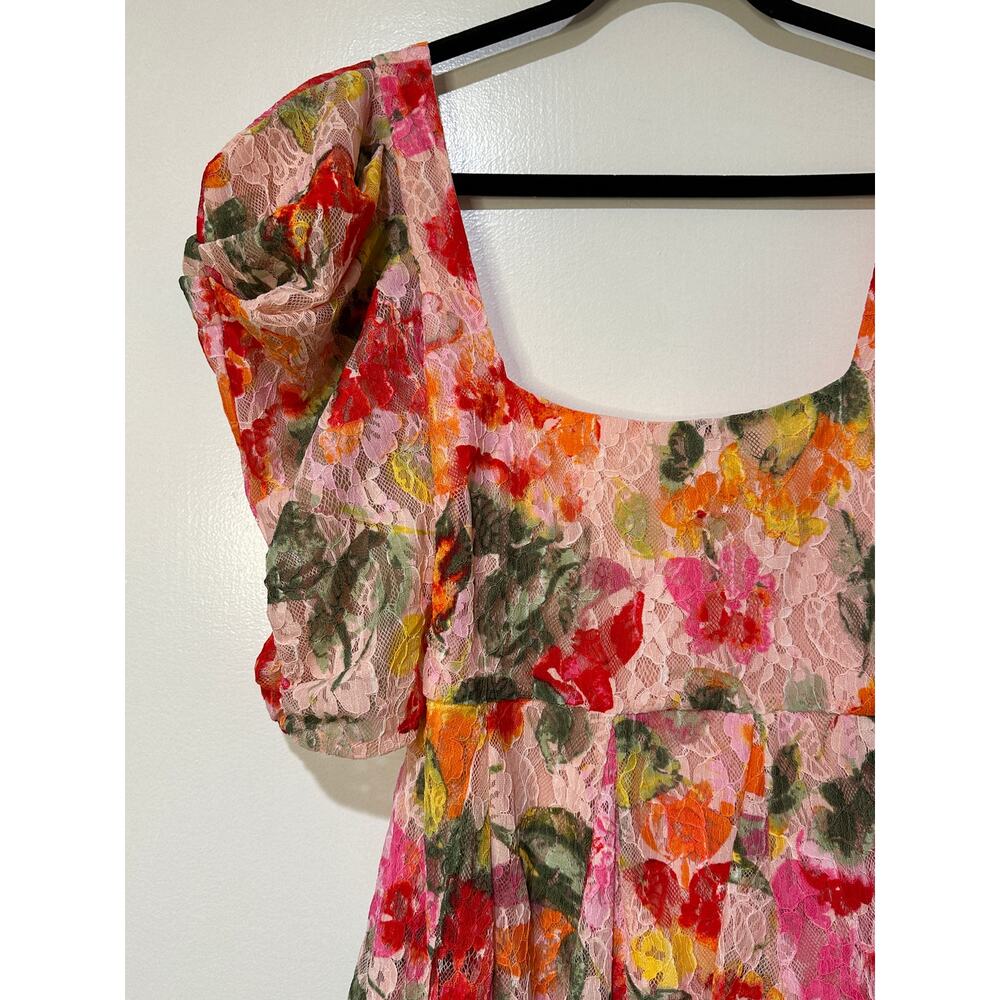 For Love And Lemons Floral Mini Dress - Pink and Red - Picture 3 of 14